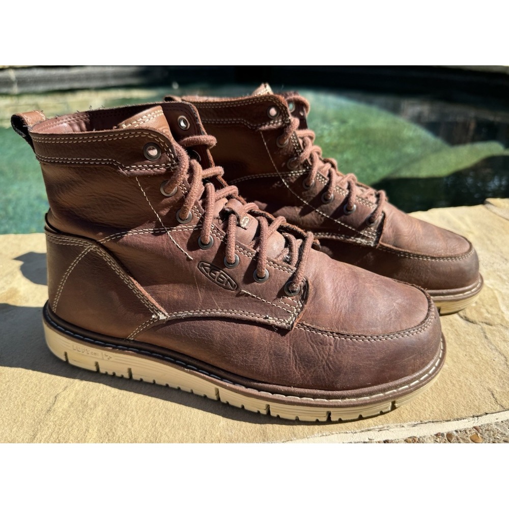 KEEN Utility Men's Size 9D San Jose 6" Brown Leather Soft Toe Boots